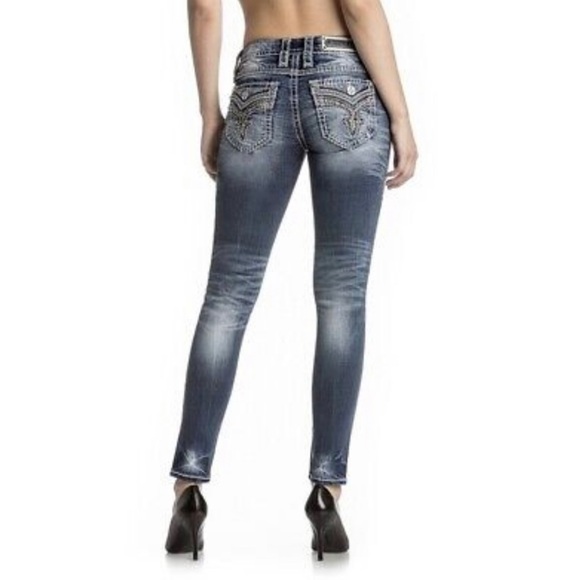 Rock Revival Denim - Rock Revival Daray Skinny Jeans Bling Pockets Size 27